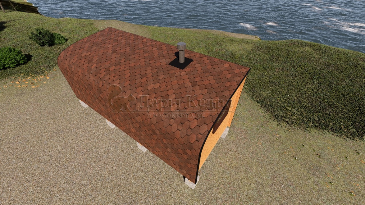 Баня «Парус» из кедра 6х2,35 м